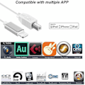 Pikkukuva 3 / 4: Lightning - Type-B MIDI-kosketinsoitinmuunnin USB 2.0 -kaapeli iPhone 7 8 X iPadille