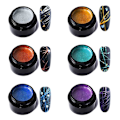 Miniatyrbild 1 av 5: TS-Nail Spider Gel Set, Tråddragning Nagelkonst Siden 6 st Linjemålning Tråddragning Elasticitet Off La