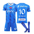 Miniatyrbillede 1 af 2: Fodboldtrøje Matchdragt Børn Voksen - Neymar JR 10 Al Hilal Blå XS xs