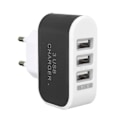 Miniatyrbilde 1 av 3: 1-pakning Trippel (3x) USB-port iPhone / Android Vegglader Svart
