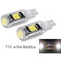 Miniatyrbillede 2 af 5: T15 W16W 921 906 baklys LED 500 lumen 16x chip 6000K 2 stk. - Perfekt hvid