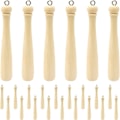 Miniatyrbillede 1 af 3: 30ST Træ baseballbat Charms Legering Sport tema boldbat
