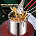 Miniatyrbilde 5 av 5: Friteuse Fritteringskasserolle med Kurv 304 Rustfritt Stål Robust Multifunksjonell{HH}