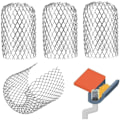 Miniatyrbild 1 av 5: 4-pack expanderbara filtergaller för hängrännor i metall, lövfilter, stuprörsskydd för hängrännor och stuprör