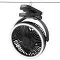 Pikkukuva 1 / 4: TS-Leirintäpuhallin Klipsipuhallin USB 6-21 tuntia käyttöaikaa 4 nopeutta LED-valoilla ja telttakoukulla 360° kierto Hiljainen Recha