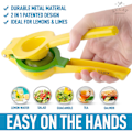 Miniatyrbillede 5 af 5: Metal 2-i-1 Citron- og Limepress - Håndpress til Citron - Manuel Citruspress til Maksimal Uddragning