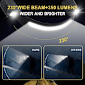 Pikkukuva 4 / 5: 2 kpl USB-ladattava LED-otsalamppu 350 lumenia 6 tilaa 230 astetta