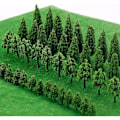 Miniatyrbillede 1 af 5: 50 modeltræer, 3D-modeltræer, mikrotræmodeller, modeljernbanetræer