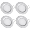 Miniatyrbilde 1 av 4: TS-4 x Spot LED Innfelt 12V Hull 58-65mm 3W 3200K Taklampe Innfelt for Bobil Båt Campingvogn Van Yacht Varmhvit (Sølvfinish)