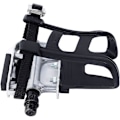 Miniatyrbilde 3 av 5: Sykkelpedal med klips og stropper. Egnet for spinningsykler, trimsykler, treningssykler og utendørssykler, 9/16 tommers aksel.{HH}