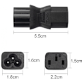 Miniatyrbillede 3 af 5: C13 til C6 strømadapter IEC 320 C13 hun til C6 han 3-benet AC-konverteringsstik (2-pak)