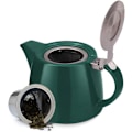 Miniatyrbillede 1 af 5: Porcelænstekande (500ml) Mørkegrøn Håndlavet Tekande | Fint Maskenet Infuser til Løse Blandinger Fremstillet af Rustfrit Stål, Tekander