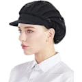 Miniatyrbillede 1 af 5: Sæt med 3 sorte kokkehatte med net, unisex køkkenhatte til