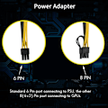 Pikkukuva 4 / 5: TS-6-nastainen uros - 8(6+2)-nastainen uros PCIe-adapteri virtajohto palvelin PCI-jatkojohto 24 tuumaa (6 kpl)