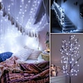 Pikkukuva 2 / 5: Päivitetyt aurinkokennovalot ulkokäyttöön, 12 m 120 LED 8 tilaa kuparilankavalaisin, aurinkovalot, vedenpitävä aurinko (valkoinen)