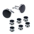 8 Pcs Cufflinks and Studs Set for Tuxedo Shirts Business Wedding (Black)