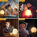 Miniatyrbild 3 av 4: Moon Lamp 2023 Upgrade with Timer 3D Printing Moon Night Light 16 Colors with Wooden Stand Remote & Touch Control and USB Rechargeable Gift ...