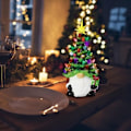 Miniatyrbillede 2 af 4: Julepynt – Lysende keramisk juletræ på 30,5 cm med 46 flerfarvede lys – Lille mini julegave til bord, soveværelse, pejs