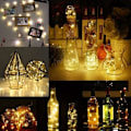 Miniatyrbild 2 av 4: TS-Set med 6 LED Solcellsslingor Flaskpropp 1m 10 LEDs Koppartråd Dekorativ Belysning för DIY Flaska/Bar/Uteservering/C