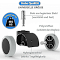 Miniatyrbillede 3 af 5: 5-pak kontorstolshjul 11 mm / 22 mm Erstatningshjul til hårde gulve til gamingstole, drejestole, Pr{HH}