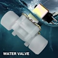 Miniatyrbillede 3 af 4: TS-Magnetventil 12 V DC Plast 3/4 '' DN20 Normalt Lukket N/C Flowkontakt Vandindløb Hurtig Tilslutning