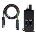 Miniatyrbillede 1 af 5: TS-Sae til USB Adapter med Voltmeter Motorcykel Hurtig Afbryderstik med Vandtæt Dobbelt USB Oplader