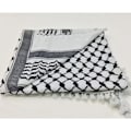 Miniatyrbillede 3 af 3: Palestinensertørklæde, Keffiyeh, Arafat Hatta, Med Frynser, Shemagh Keffiyeh Arabisk Hundetand 100%