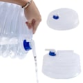 Miniatyrbild 2 av 2: 8-pack - 5L Vikbar Vattendunk med Kran - Vattenbehållare Transparent 8-pack