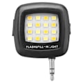 Miniatyrbillede 4 af 5: TS-3,5 mm Smart Selfie 16 Led Kamera Flash Udfyldningslys Til Mobiltelefon Sort
