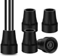 4 käppskydd - gummispetsar för kryckor, halkfria - Ø22 mm - lätta att installera - svarta