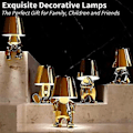 Miniatyrbillede 2 af 5: Sengebord Touch Bordlampe, Guld Thinker Lampe Skrivebordslampe Trådløs Genopladelig Bærbar Dekorativ Natbordslampe Med USB Opladning Guld C