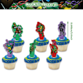 Miniatyrbild 4 av 5: Teenage Mutant Ninja Turtles Temafest Set Grattis på födelsedagen Banner Dragflagg Set Tårta Cupcake Toppers Festtillbehör