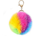 Miniatyrbillede 1 af 4: Fluffy Nøglering Blød Plys Charm Ring Nøglering Falsk Pels Bolde Taske Vedhæng Nøglering Dekoration