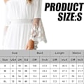 Miniatyrbillede 5 af 5: Kvindernes Maxi Lange Kjole Off Shoulder Blonder Flare Ærme Elegant Festkjole Boho Kjole Hvid/Sort