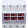 Miniatyrbild 1 av 4: 3-Phase DIN Rail Voltmeter Ammeter with Overcurrent and Overvoltage Protection AC 390 500V 63A