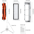 Miniatyrbilde 2 av 4: Tilbehørssett for Xiaomi Robotstøvsuger, 2 sidebørster + 2 x filtre + 1 sentralbørste + 1 blad + deksel for sentralbørste