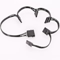 Pikkukuva 5 / 5: TS-2kpl Molex 4pin Ide - 5 Sata 15pin Kiintolevyn Virtalähde Jakokaapeli DIY PC Severille 18awg 4