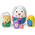 Miniatyrbild 1 av 5: 5 st Äggformade Ryska Babushka Dockor, Söt Kanin, Får, Kyckling, Blomma, Handgjorda Trä Matryoshka Staplingsdockor för Barn{HH}
