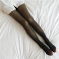 Miniatyrbillede 1 af 5: Vintervarme Leggings til Kvinder Tyk Fleece Leggings Transparent Sort med Strømper 220G