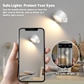 Pikkukuva 2 / 5: Seinävalaisin sisäkäyttöön, seinävalaisin USB-latauksella, 3 väriä ja 3 tasoa LED sisätiloihin 360° pyörivä kosketusohjaus langaton seinävalaisin