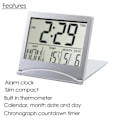 Miniatyrbild 3 av 5: Digital LCD Skrivbordsklocka Temperatur Reseväckarklocka
