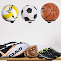 Miniatyrbild 4 av 4: Väggmonterade bollhållare – 2-pack bollhållare Space Saver Väggfäste Display Förvaring Fotboll sovrum Tillbehör (svart)