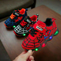 Miniatyrbillede 1 af 5: Spiderman LED Sneakers med Blinkende Lys - Røde - EU25