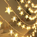 Miniatyrbillede 1 af 3: 6m 40LEDs varm hvid udendørs stjernelyskæde til at dekorere rummet