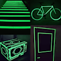 Pikkukuva 2 / 5: Itseloistava teippi Jäänsininen / Glow in the Dark - 2 cm x 3 metriä