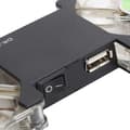 Laptop Køleplade USB Sammenklappelig Køler Stativ Lys Bærbar med AntiSkid Mount (Sort)