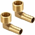 Pikkukuva 1 / 4: TS-Letku Liitin Messinki 90° Kulmaliitin 12mm Letkuliitin x1/2\" G Uros Letku 2kpl