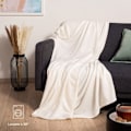 Miniatyrbilde 3 av 4: TS-Fleecepledd 150 x 200 - Beige pledd, Pledd for sofa, Koseteppe - Tykt, mykt, behagelig og varmt fleecepledd - Høy kvalitet