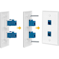 Pikkukuva 2 / 5: TS-2-pakkaus 1 Portin Ethernet-seinälevy, Rj45 Cat6 Naaras-Naaras -liitin Inline-kytkinlevyt, 1-po