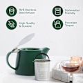 Miniatyrbillede 2 af 5: Porcelænstekande (500ml) Mørkegrøn Håndlavet Tekande | Fint Maskenet Infuser til Løse Blandinger Fremstillet af Rustfrit Stål, Tekander